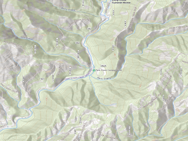 USGS topographic map of Park Creek Campground