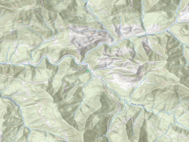 USGS topographic map of Park Creek Campground