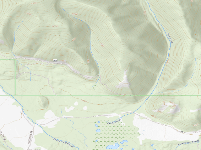 USGS topographic map of Park Creek Rd 607-004