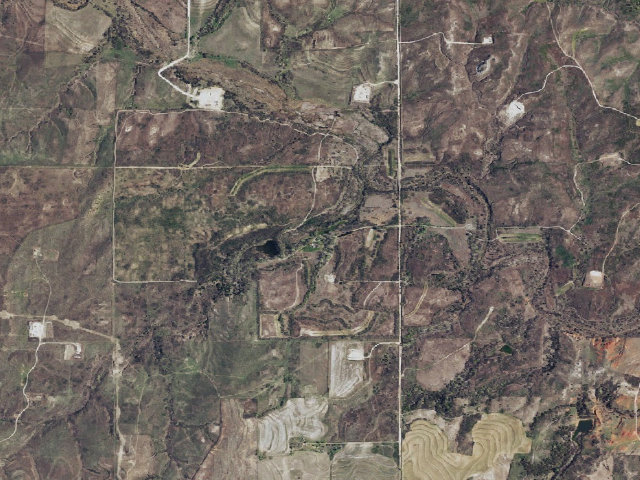 Aerial image of Parker Place Camping (Ellis County WMA)