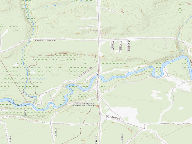 USGS topographic map of Parmalee Bridge State Forest Campground and Canoe Camp