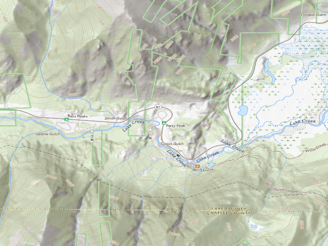 USGS topographic map of Parry Peak