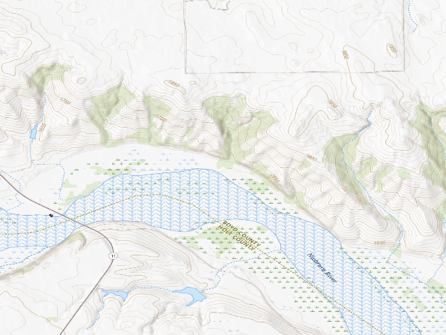 USGS topographic map of Parshall Bridge WMA