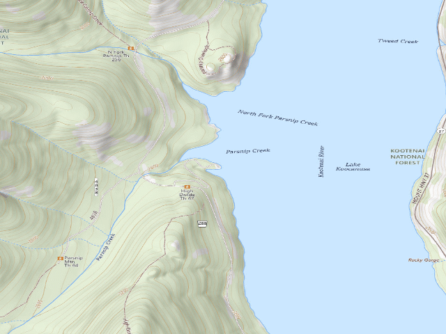 USGS topographic map of Parsnip Ds-5