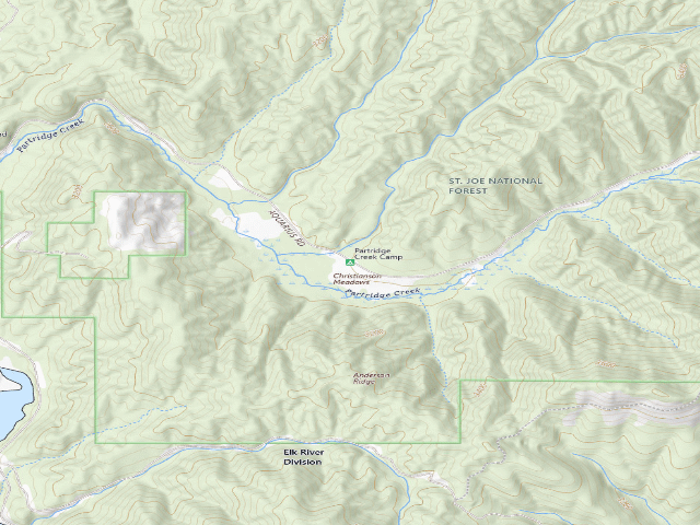 USGS topographic map of Partridge Creek Camp