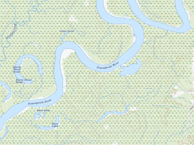 USGS topographic map of Pascagoula River WMA camp site 1