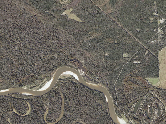 Aerial image of Pascagoula River WMA camp site 14