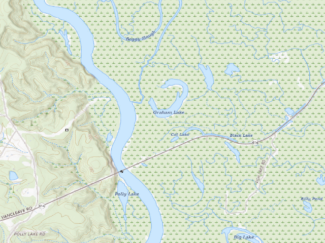 USGS topographic map of Pascagoula River WMA camp site 4