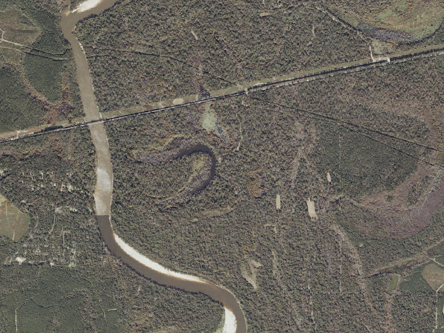 Aerial image of Pascagoula River WMA camp site 7