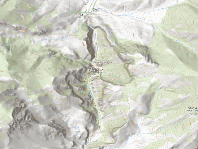 USGS topographic map of Pass Creek Narrows Camping Area & Picnic Site