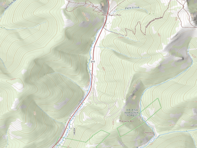 USGS topographic map of Pass Crk-Rd 4083-006