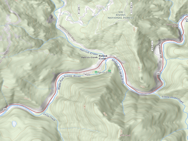 USGS topographic map of Patrick Creek