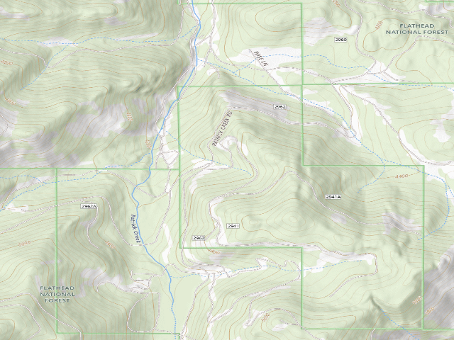 USGS topographic map of Patrick Creek Dispersed Site 2