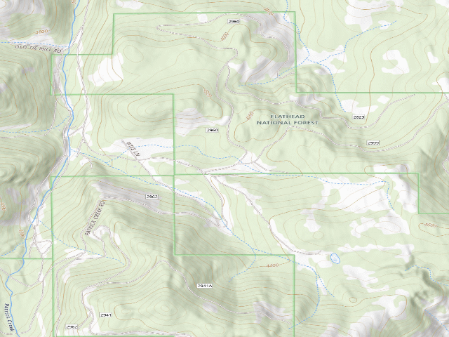 USGS topographic map of Patrick Creek Dispersed Site 3