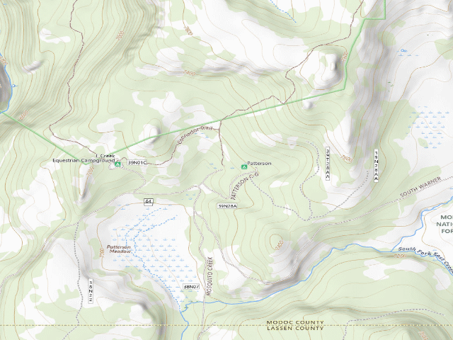 USGS topographic map of Patterson Campground