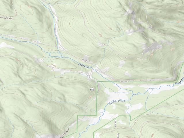 USGS topographic map of Paul Creek Site 1