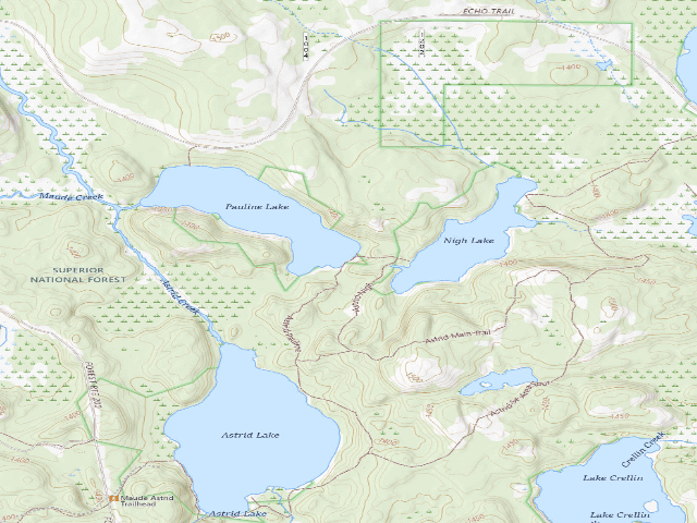 USGS topographic map of Pauline Lake Site 1