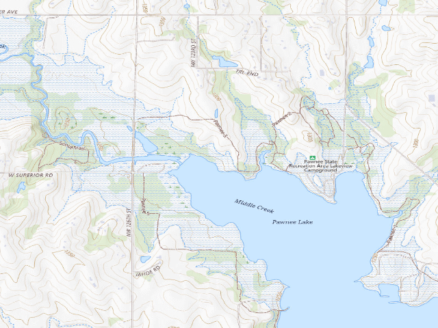 USGS topographic map of Pawnee Lake WMA
