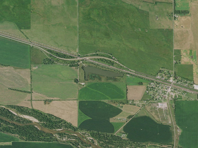 Aerial image of Pawnee Slough WMA