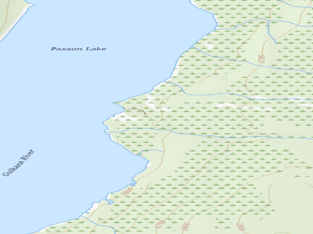 USGS topographic map of Paxson Lake Campground (Richardson Highway MP 175)