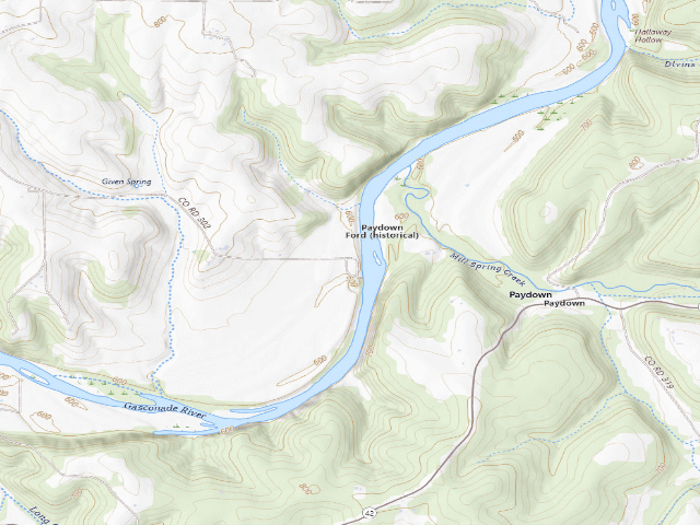 USGS topographic map of Paydown Access