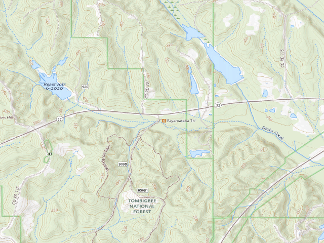 USGS topographic map of Paynatha Trail Head - USFS