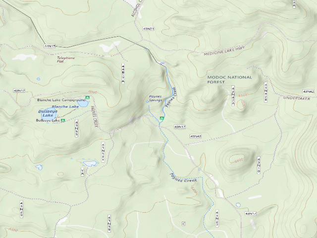USGS topographic map of Payne Springs Campground