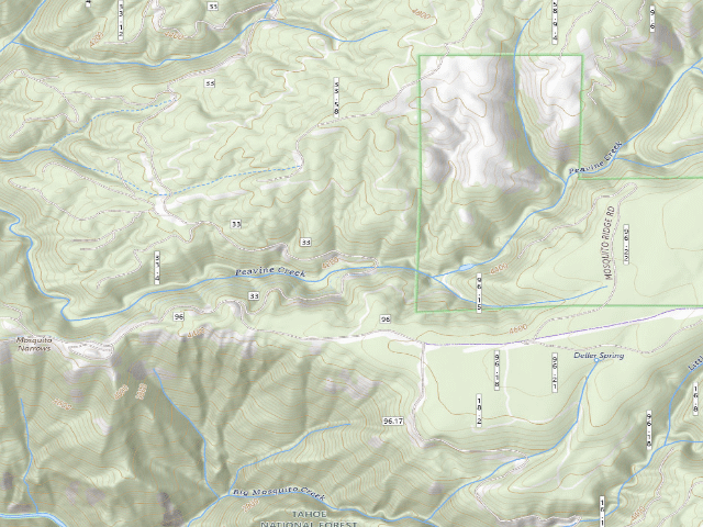 USGS topographic map of Peavine Road