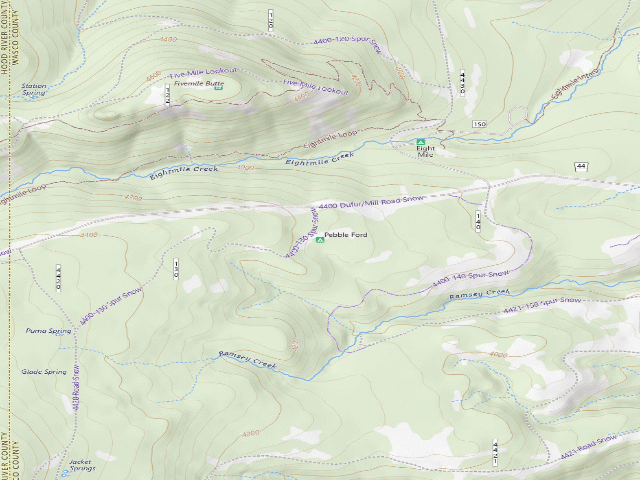 USGS topographic map of Pebble Ford