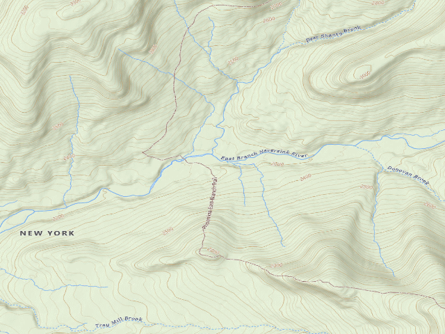 USGS topographic map of Peekamoose-Table Trail Campsite [DEC #228718] (Slide Mountain Wilderness)