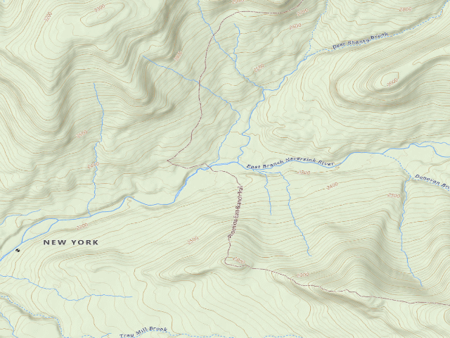 USGS topographic map of Peekamoose-Table Trail Campsite [DEC #228993] (Slide Mountain Wilderness)