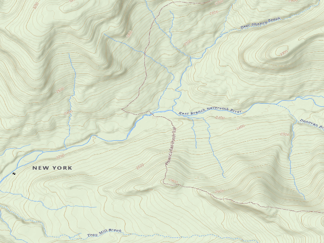 USGS topographic map of Peekamoose-Table Trail Campsite [DEC #228995] (Slide Mountain Wilderness)