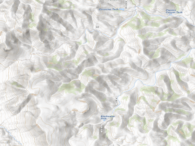 USGS topographic map of Peloncillo Mountains Dispersed Camping
