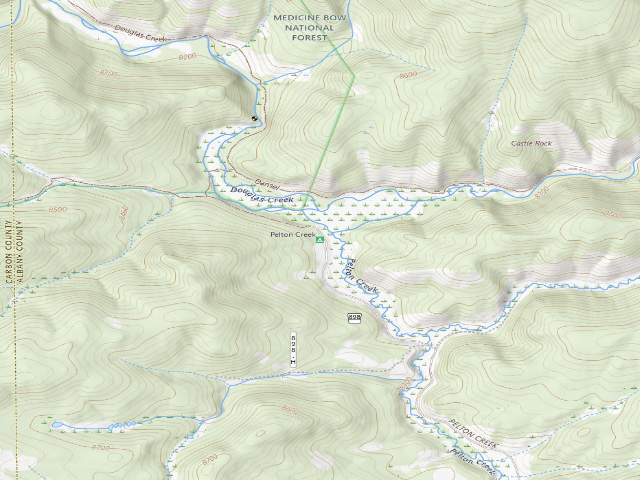 USGS topographic map of Pelton Creek