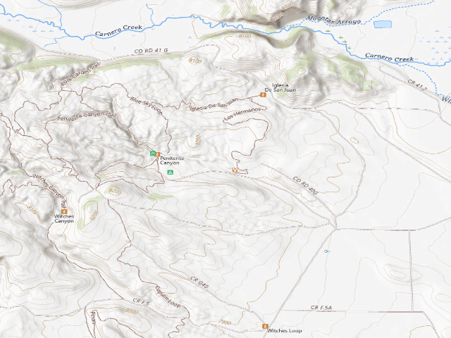 USGS topographic map of Penitente Canyon