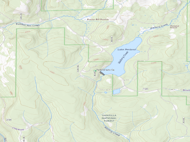 USGS topographic map of Penland Lake