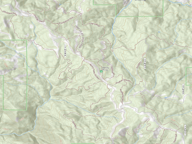USGS topographic map of Penny Pines