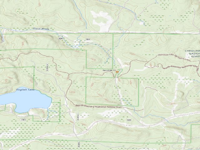 USGS topographic map of Penokee Trail Shelter