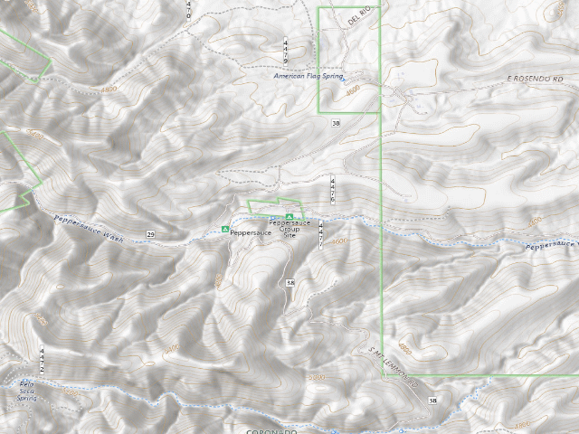 USGS topographic map of Peppersauce Group Site