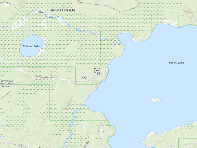 USGS topographic map of Perch Lake Camp