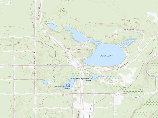 USGS topographic map of Perch Lake State Forest Campground
