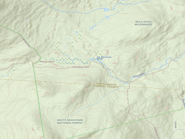 USGS topographic map of Perkins Notch Tent Site