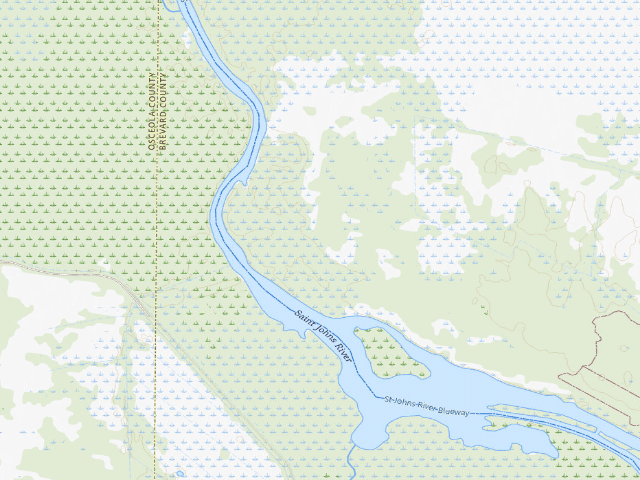 USGS topographic map of Persimmon Mound Camp (River Lakes Conservation Area)
