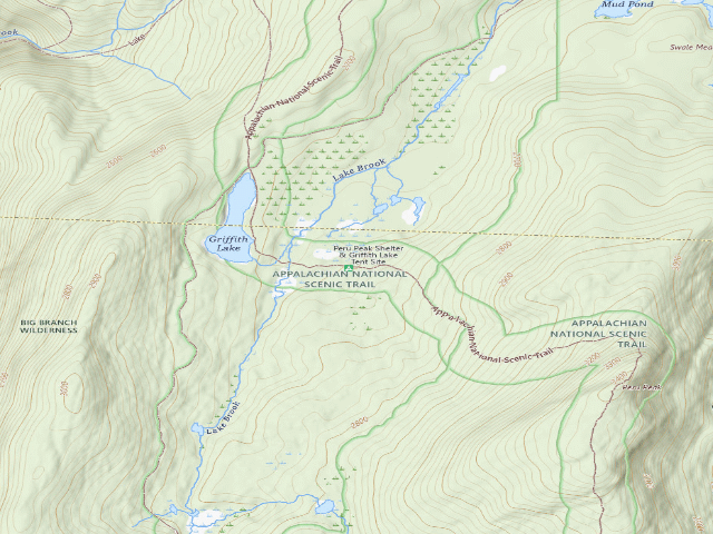 USGS topographic map of Peru Peak Shelter