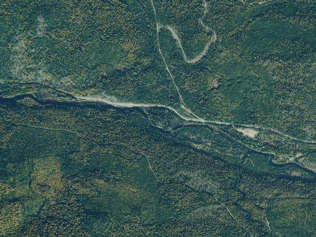 Aerial image of Pete Creek Campground