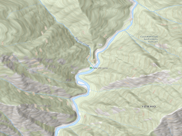 USGS topographic map of Pete Ott Camp