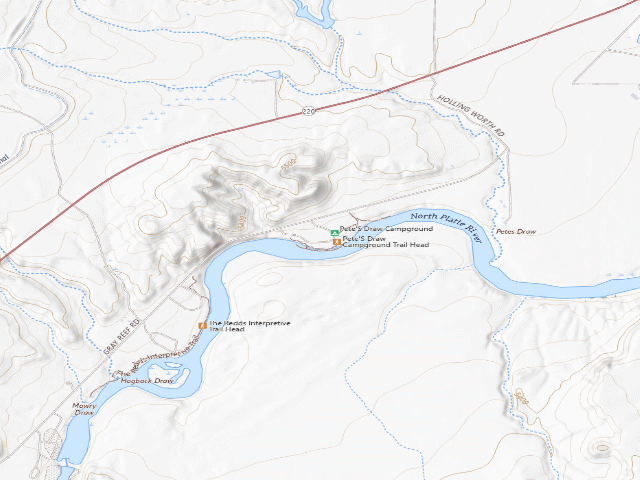 USGS topographic map of Pete's Draw Campground