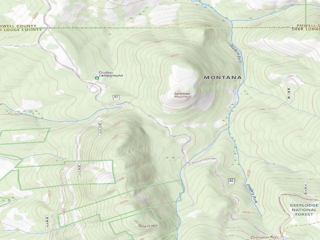 USGS topographic map of Peterson Creek-002