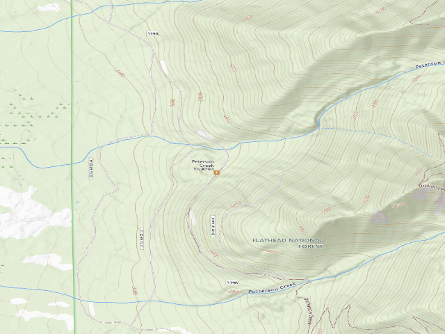 USGS topographic map of Peterson Creek Area