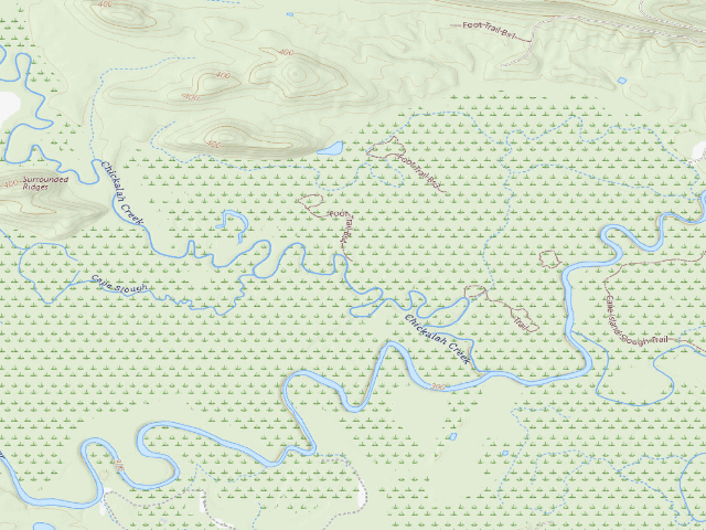 USGS topographic map of Petit Jean WMA Camping Area #1